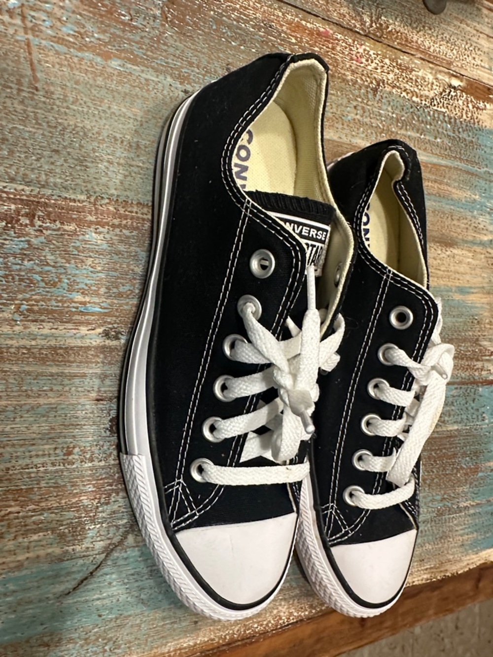 Converse Low Top Sneakers in Black and White